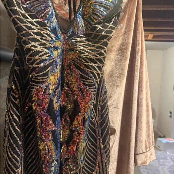 Fashion Nova | Dresses | Fashion Nova Multicolor Sequin Backless Dress |  Poshmark